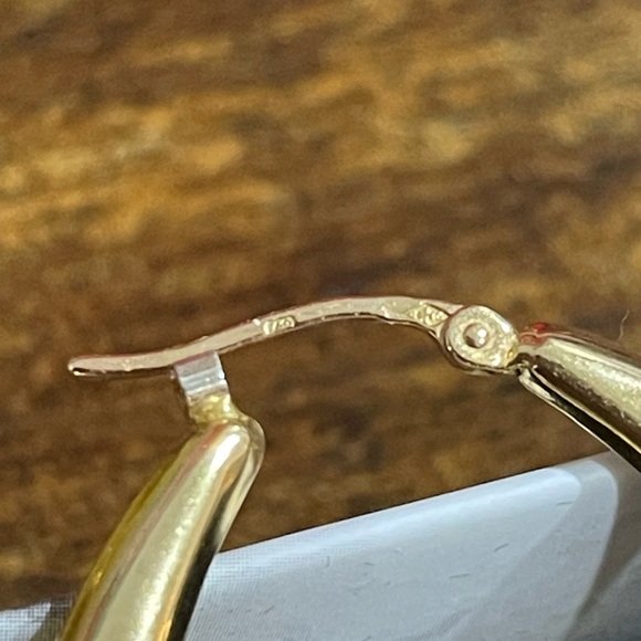 K18 18K 750 Italy Real Gold Oversized Hoop Earrings - Picture 8 of 9